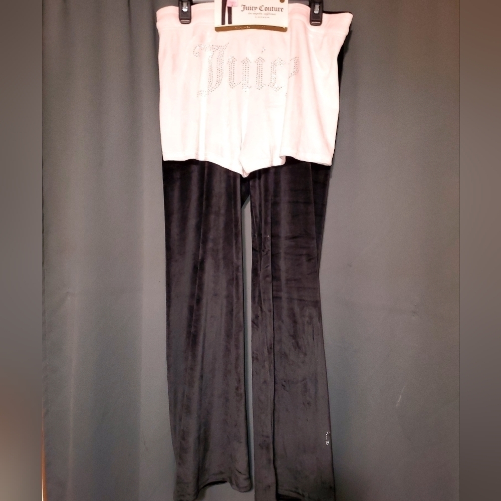 Juicy Couture Black Pink Pajamas Bottoms Set Size Large